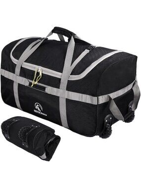 Large Foldable Duffle Bag with Wheels - 85L/120L/140L Travel Tote for Easy